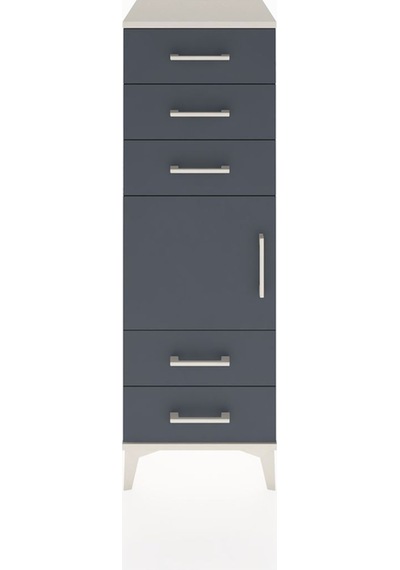 Hyperion Dolap Tek Raflı 5 Çekmeceli Tek Kapaklı 44x44x134 Aytaşı-antrasit Aytası