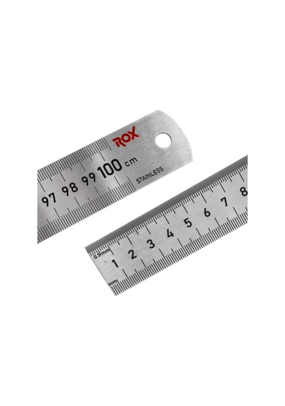 Rox 0201 Çift Taraflı Çelik Cetvel 1000 Mm Gri