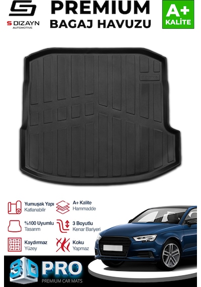 S-dizayn Audi A3 Sedan 3d Pro Bagaj Havuzu 2020 Üzeri A+ Kalite