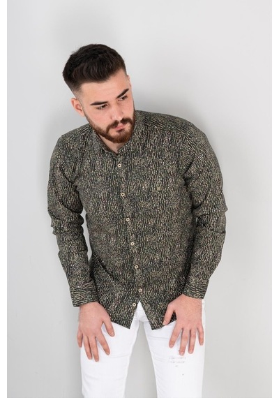 Slimfit Desenli Erkek Gömlek