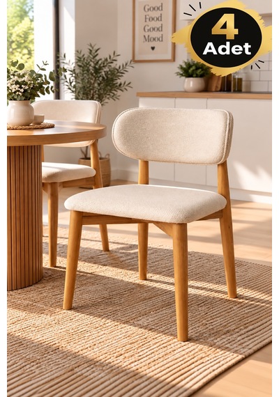 4 Adet Polo Nergis Ahşap Gürgen Sandalye Cafe,restaurant,mutfak,salon,yemek Odası Sandalyesi Naturel