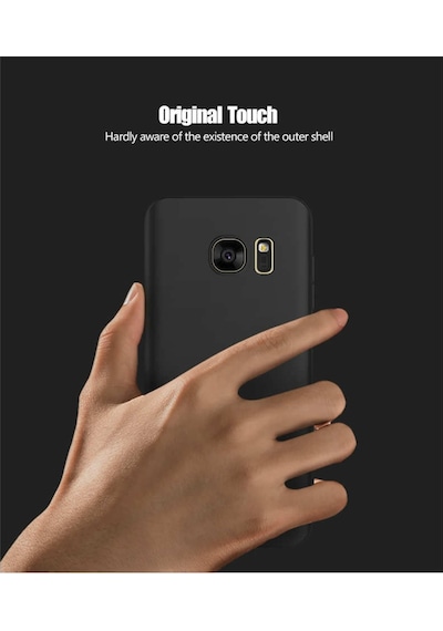 Samsung Uyumlu Galaxy S7 Edge Kilif Mat Siyah Silikon Kilif Fit 246015315