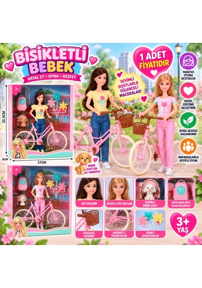 2968 Bisikletli Bebek Oyuncak Bebek Adet Fiyatıdır