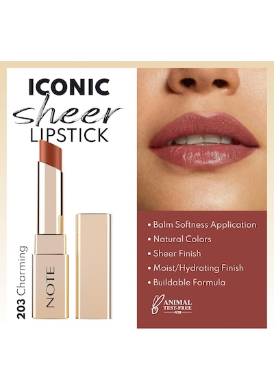 Cosmetics Iconic Sheer Lipstick 203 Charming Nemlendirici Parlak Ruj, Nude