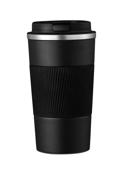 304 L Kilitli Çelik Mat Siyah 510 Ml Kahve Termos Mug Cin405sy Açık Beyaz