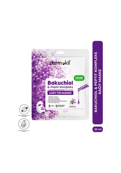 Dermokil Bakuchiol & Peptit Kompleks Ve Onarıcı Kağıt Yüz Maskesi 20 Ml