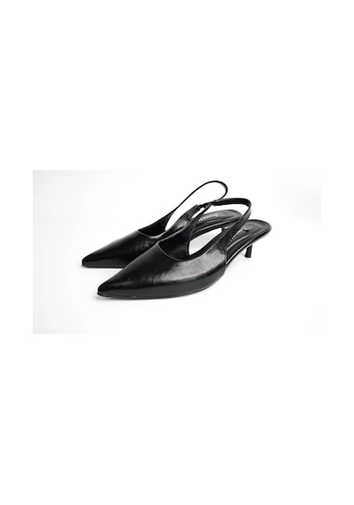 Assortie Siyah İnce Topuklu Slingback Ayakkabı Siyah