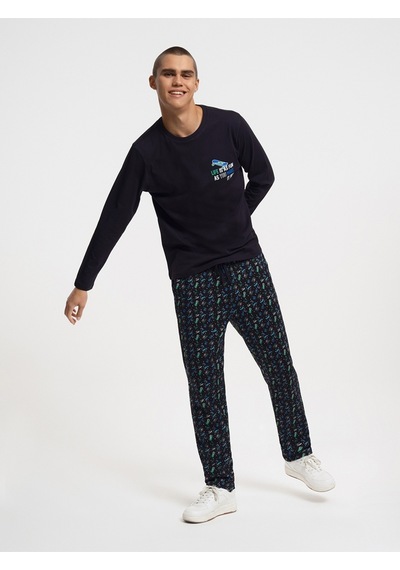 Regular Fit Erkek Pijama Siyah