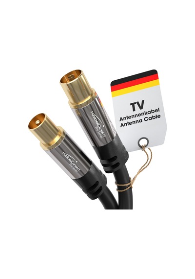 4k Anten Kablosu, Koaksiyel Kablolar 2m Dijital Ve Analog Tv İçin Tv Kablosu, Metal Konnektörler 0,5-20m Arasında Mevcut Fişten Dişi Uca, Dvb-c/dvb-t/dvb-s İçin, Siyah