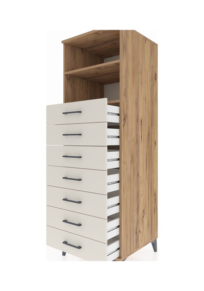 Kronos Dolap 2 Raflı 7 Çekmeceli 60x59x182 Çam-aytaşı Çam