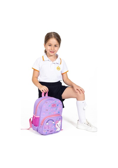 Unicorn Figürlü Anaokul Sırt Çantası - Siyah Kedi Açık Gri - Mavi