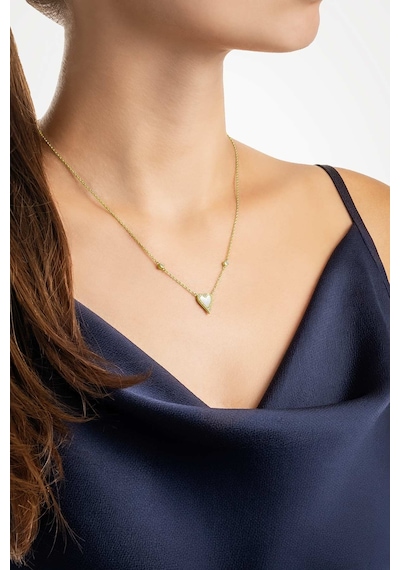 So Chic Sedef Kalbi 18 Ayar Sarı Altın Kaplama 45 Cm Gümüş Kolye Sarı