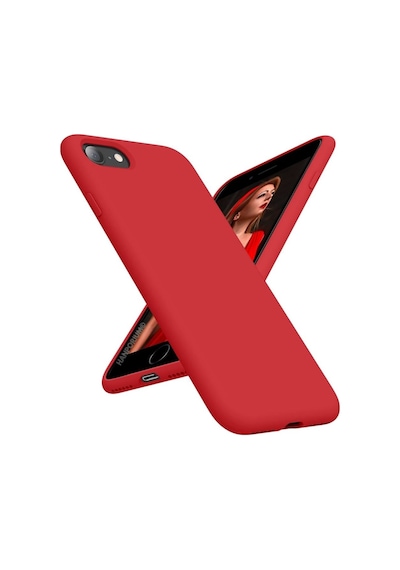 Apple iPhone Uyumlu 8  Silikon Kılıf - Pastel Renk Tonu Kamera Korumalı Esnek Kapak - Kırmızı