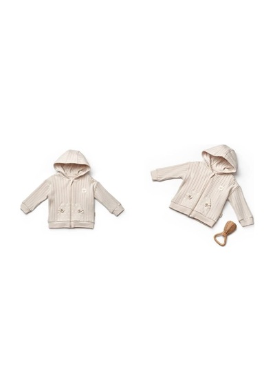 BabyCosy Organic Wear Babycosy Organik Ceket Şapkalı Vizon Bej