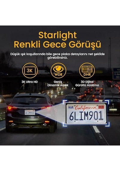 Ayrex Kawa D6 3k 1620p Wdr Wifi 145 Geniş Açı Lens Araç Kamerası + 32gb Hafıza Kartı