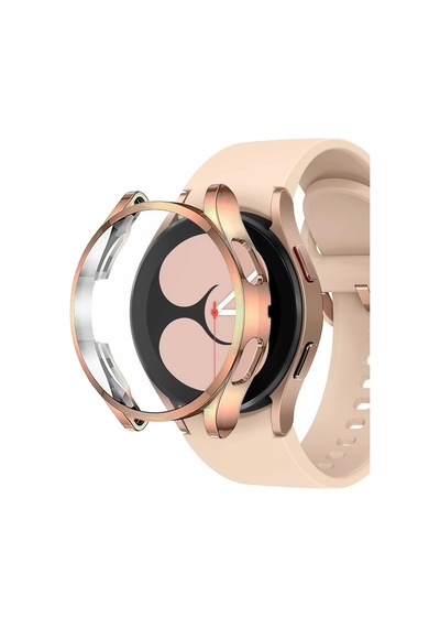 Samsung Galaxy Watch 4 44mm İçin Kılıf 360 Full Round Soft Silicone Rose Gold Galaxy Watch 4 44mm İle Uyumlu Kılıf - Rose Gold Çok Renkli