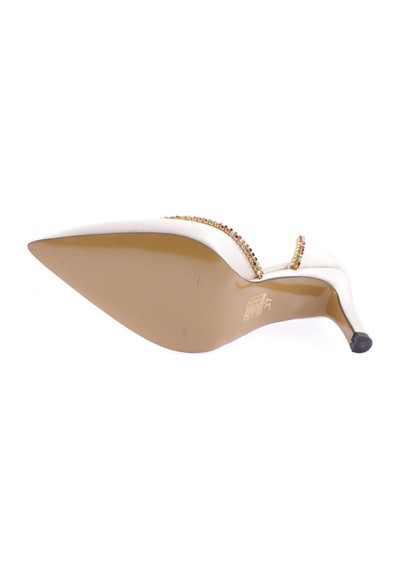 Dgn 1328 Kadin Transparan Detayli Stiletto 1328-2150-R2877 Bej Saten