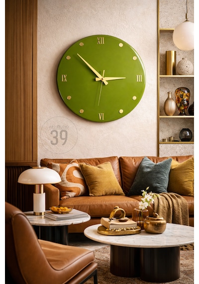 Dekoratif Epoksi Duvar Saati 40 Cm, Army Green Modern Tasarım, Altın Detaylı, Sessiz Mekanizma, Yeni Ev Hediyesi Yeşil - Altın Dekoratif Epoksi Duvar Saati 40 Cm, Army Green Modern Tasarım, Altın Detaylı, Sessiz Mekanizma, Yeni Ev Hediyesi Yeşil - Altın