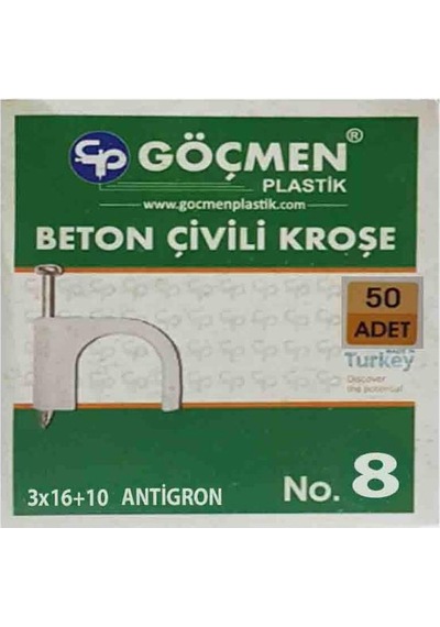 Göçmen Çivili Kroşe 8 Numara 50'li Paket
