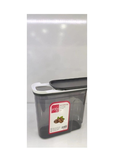 Northcity 1.8 Litre Poly Erzak Saklama Kabı Kızaklı Kapak Royaleks-bnm-0650 Şeffat Cam - Akasya Ahşap Kapak