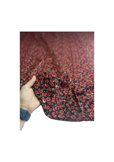 Pamuk Viskon Kumaş 150 Cm En Dökümlü Elbiselik Şalvarlık 1000 -90 Kırmızı Lale