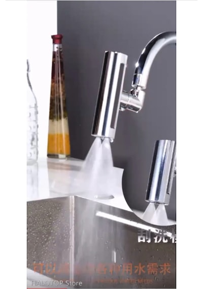 Krom 4 Fonksiyonlu Premium Çevirmeli Robotik Batarya Musluk Ucu