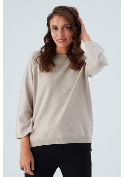 Peraluna Nell Pullover Yanları Yırtmaçlı 3/4 Kol İnce Kadın Triko Kazak Bej Melanj-bej Melanj Bej Melanj Peraluna Nell Pullover Yanları Yırtmaçlı 3/4 Kol İnce Kadın Triko Kazak Bej Melanj-bej Melanj Bej Melanj