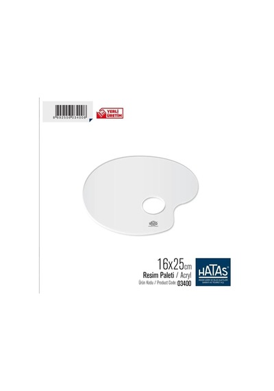 Hatas Godesiz Oval Resim Paleti 16x25cm Ekonomik 12'li Paket