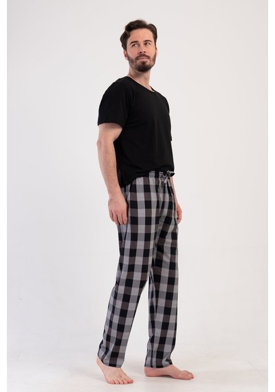 Yake Store Ceplı Erkek P.suprem Tek Alt Pıjama - Gray Siyah