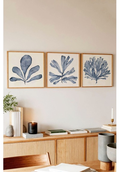 Ahşap Çerçeveli Mdf Kare Tablo Seti Salon Ve Oturma Odası Için Kr4022 32 X 32
