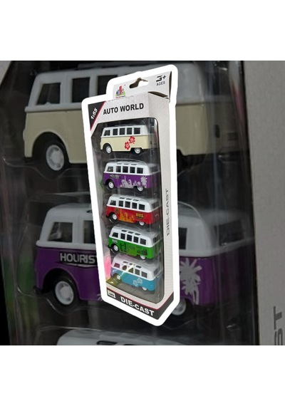 Dıe Cast Auto World 1:55 Ölçek Volkswagen Van Samba 5 Li Set