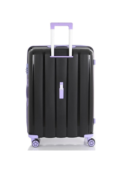 Mçs 3lü Set Kırılmaz Silikon Seyahat Valizi Bavulu V305 Siyah Lila Siyah - Lila