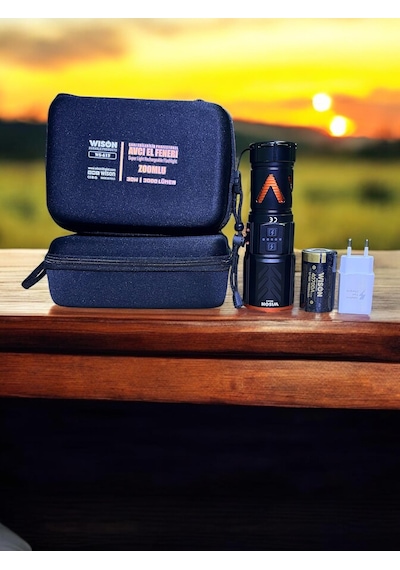 Wison Ws-615 Profesyonel Zoomlu El Feneri Siyah