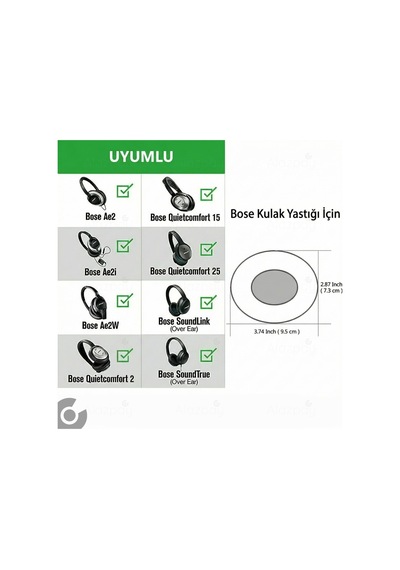Bose Qc2 Pedi Qc25 Ae2 Ae2i Ae2w Qc2 Qc15 Qc35 Qc35ii Uyumlu Yumuşak Kulaklık Sünger Yastığı Pedi Kahverengi Siyah