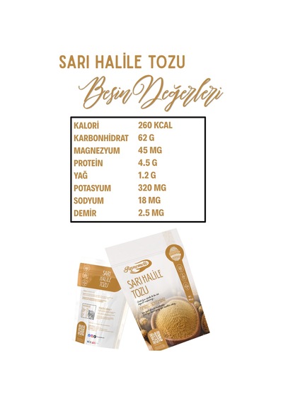 Sarı Halile Tozu 250 Gr Öğütülmüş Sarı Halile Meyvesi, İnce Toz Form, Bitkisel Ürün