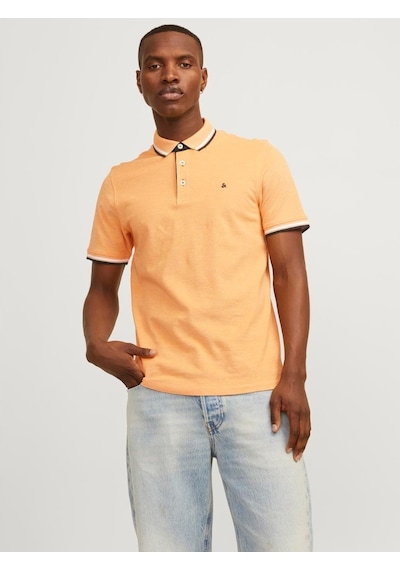 Jack & Jones Jack&jones Paulos Erkek Turuncu Klasik Yaka Polo Tişört 12136668-ICE Turuncu