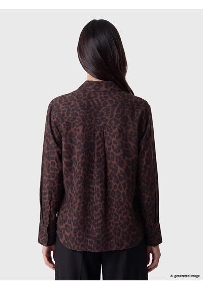 Lcw Everyday Kahverengi Leopar Desenli Kadın Gömlek