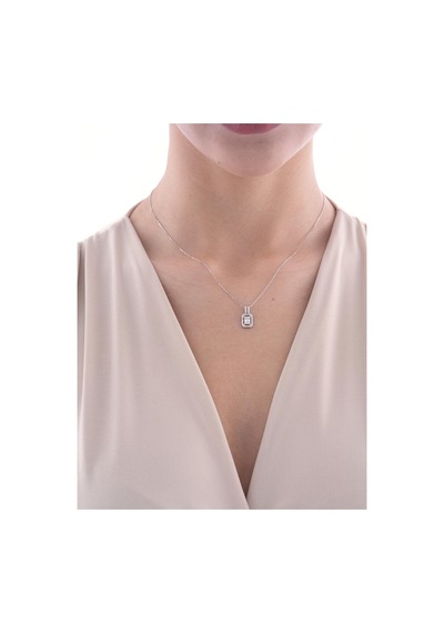 Nochediamond 0,22 Karat Baget Pırlanta Kolye-611