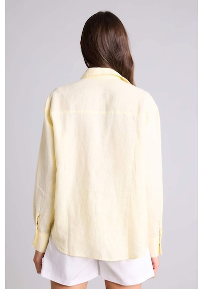 Defacto Oversıze Keten Gömlek Z6638az26smyl521 Sarı-yl521