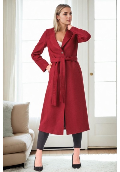 Z6681 Dewberry Bayan Palto-bordo-1 Bordo-1