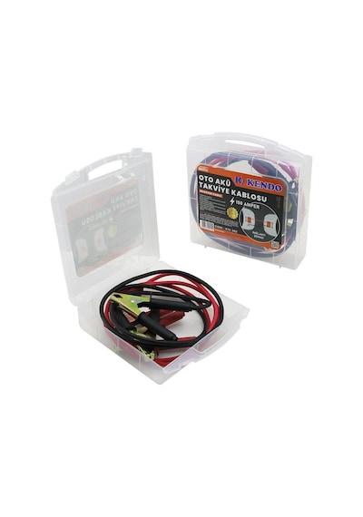 Kendo Ktk-302 150 Amper Oto & Araç Akü Takviye Kablosu Seti 1.83m Şeffaf Plastik Çantalı
