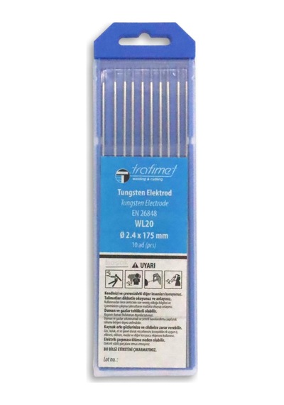 2,4 Mm Wl-20 Gök Mavi Tungsten Elektrot 175 Mm Trafimet Adet Fiyatı