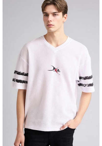 Defacto %100 Pamuk Loose Fit Tişört F8669ax26spwt34 Beyaz-wt34