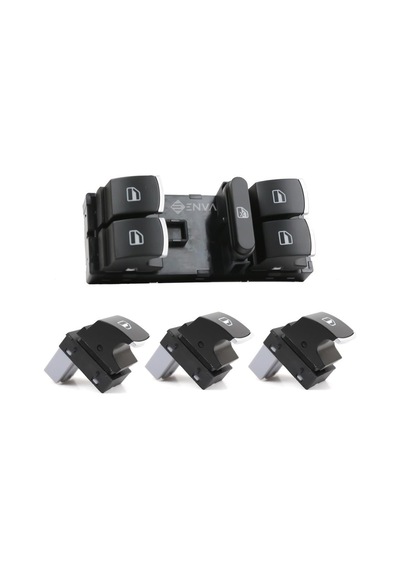 Volkswagen Touareg Cam Açma Düğmesi Anahtarı Takım 2003-2005 Krom