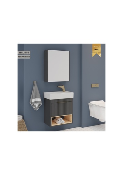 Berlin 50 Cm Antrasit Banyo Dolabı Antrasit Berlin 50 Cm Antrasit Banyo Dolabı Antrasit