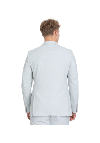 Hatemoğlu Mavi Slim Fit Sivri Yaka Keten Takım Elbise 33715 Mavi