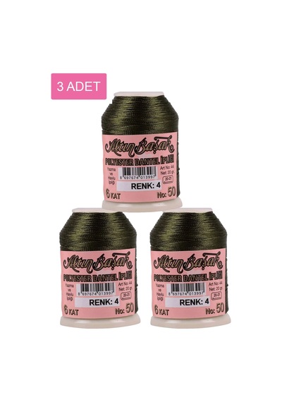 3 Adet Altınbaşak Oya Ve Dantel İpi 20 Gr - Royaleks - No: 004