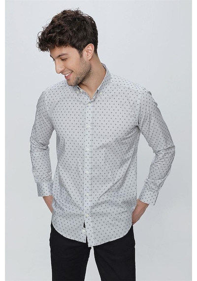 İmza Gri Uzun Kol Baskılı Bez Ayağı Düğmeli Yaka Klasik Slim Fit Dar Kesim Pamuklu Likralı Gömlek 1004225247-gri Gri İmza Gri Uzun Kol Baskılı Bez Ayağı Düğmeli Yaka Klasik Slim Fit Dar Kesim Pamuklu Likralı Gömlek 1004225247-gri Gri