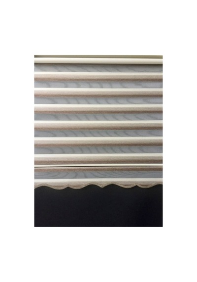 Kahve Renk Geçişli Zebra Stor Perde Kahverengi-beyaz - 97255129 Kahverengi-beyaz