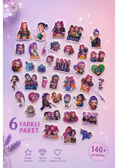 K-pop Huntr-x Temalı Sticker Çıkartma Seti - 6 Farklı Model Diğer
